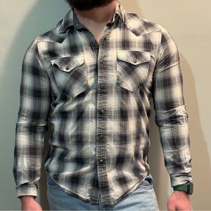 Men’s Slim Fit American Eagle Plaid Button Up Size Small